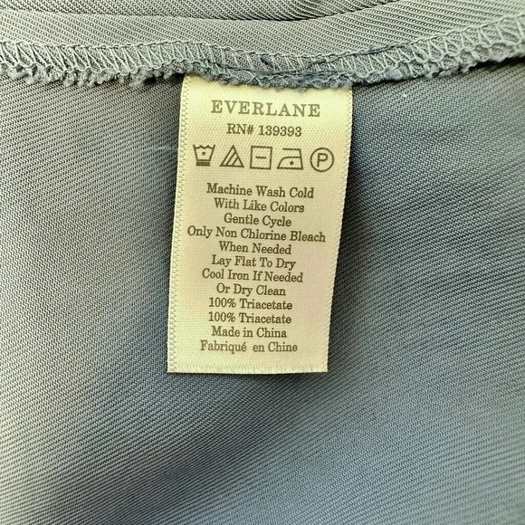 EVERLANE Japanese GoWeave Wrap Dress Blue Three Quarter Sleeve 10 - Picture 7 of 8